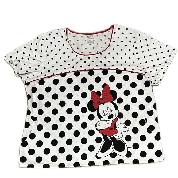 👚🎯 DISNEY Tooniforms Minnie Mouse Polka Dot Scrub Top | Women’s 2XL RN Uniform - Picture 1 of 3